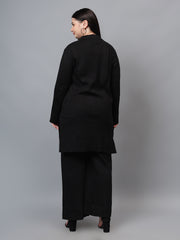 Front Shirt Button with Leg Pants Co-Ord set