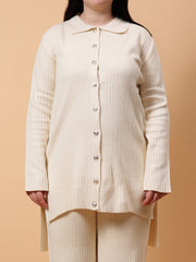 Front Shirt Button with Leg Pants Co-Ord set