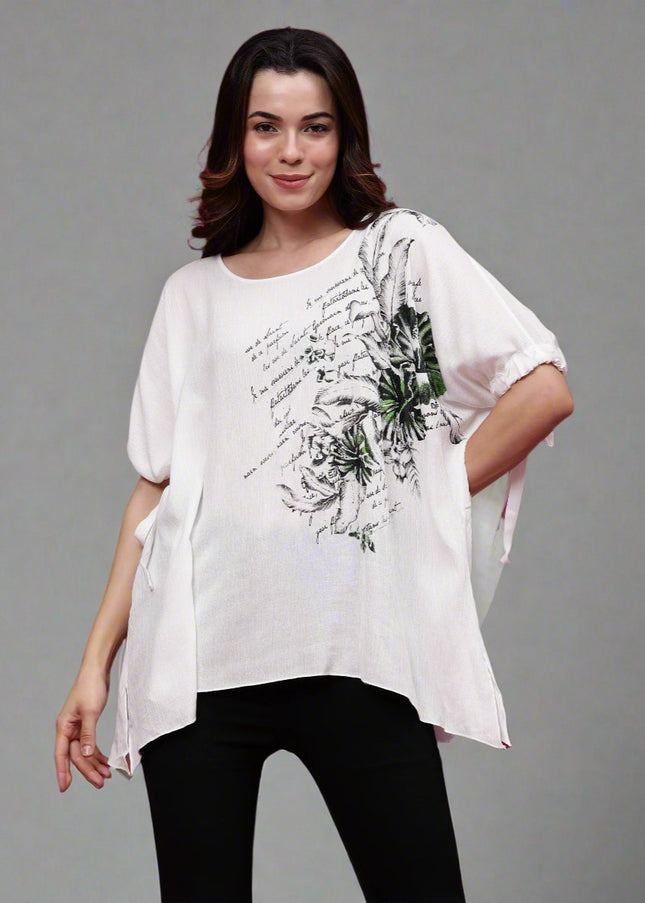 Women White Printed Round Neck T-Shirt