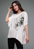 Women White Printed Round Neck T-Shirt