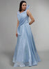 Stunning Blue Sequin Net Embroidery Gown