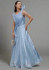 Stunning Blue Sequin Net Embroidery Gown