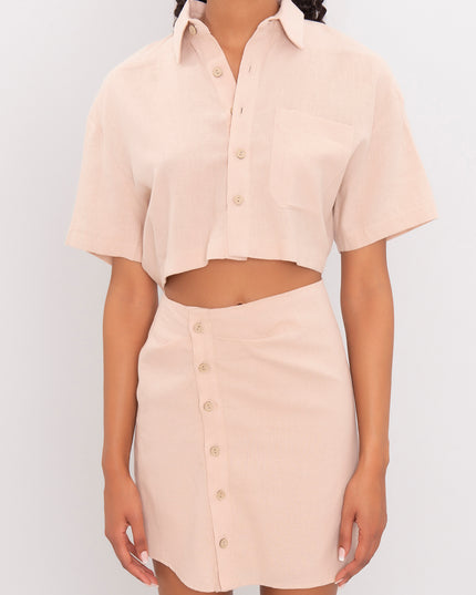 Le Splash' Button-Up CROP TOP & SKIRT SET