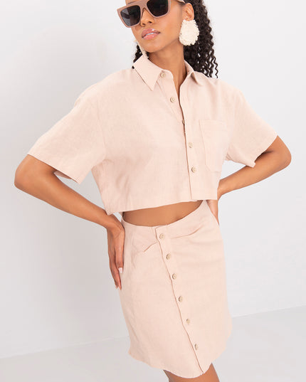 Le Splash' Button-Up CROP TOP & SKIRT SET