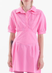 Gaiia Flare Button-Up Mini Shirt Dress