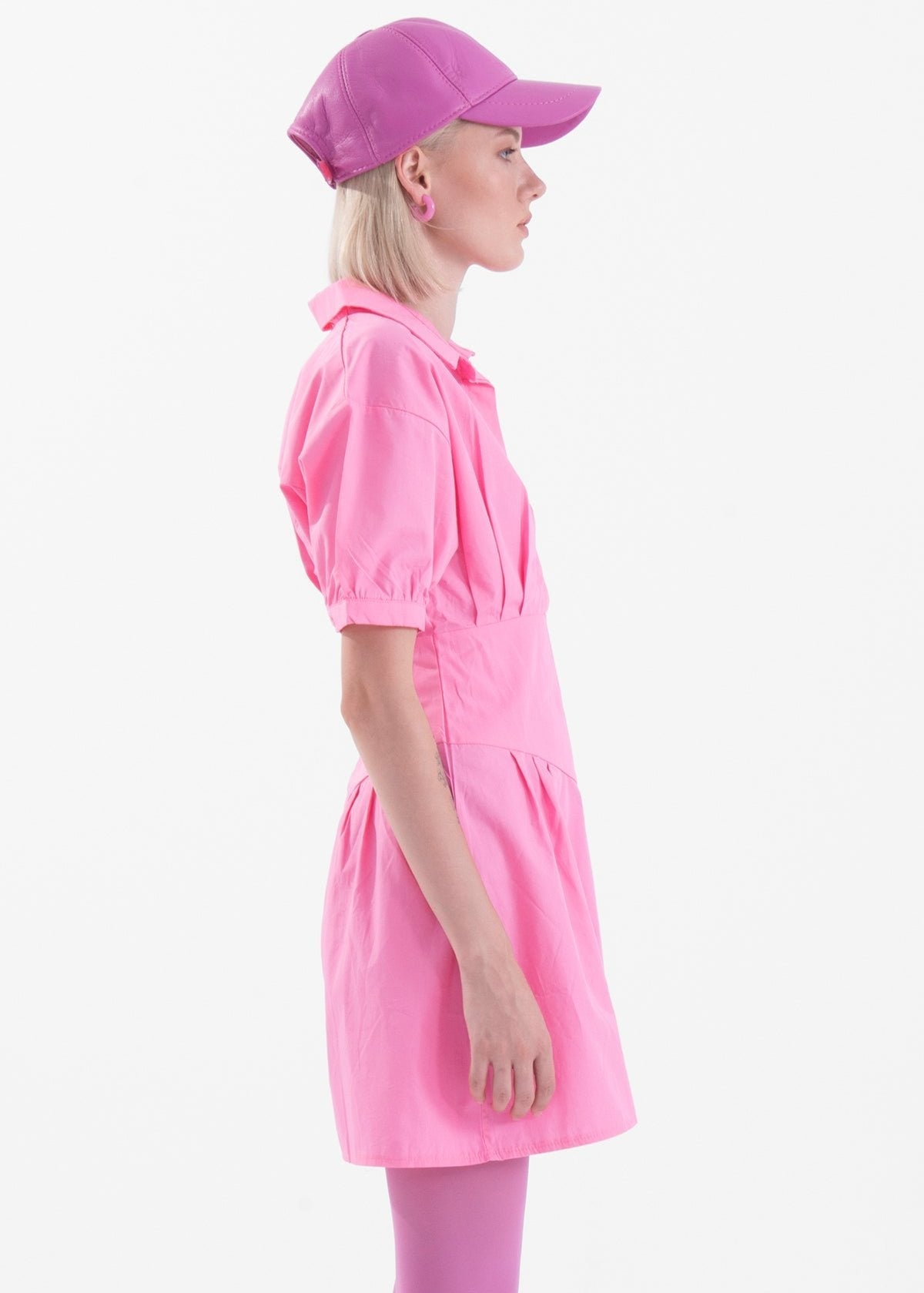 Gaiia Flare Button-Up Mini Shirt Dress