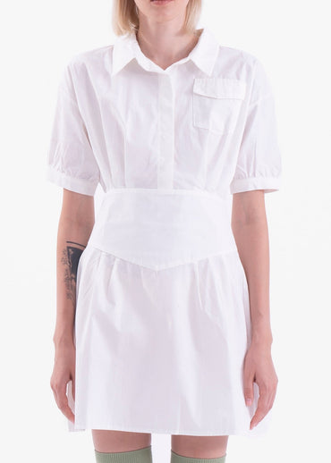 Gaiia Flare Button-Up Mini Shirt Dress