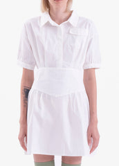 Gaiia Flare Button-Up Mini Shirt Dress