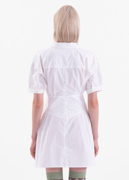 Gaiia Flare Button-Up Mini Shirt Dress
