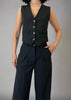 Back Embroidered Vest And Pants Women'S Set