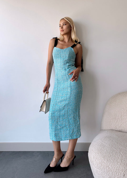 Gaiia Tweed Midi Dress