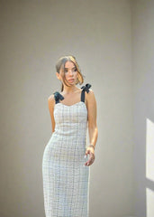 Gaiia Tweed Midi Dress