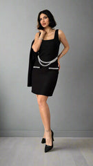 Gaiia Pearl Striped Jacket And Dress Set