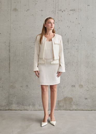 Gaiia Pearl Striped Jacket And Dress Set