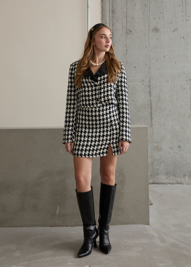 Double Buttoned Jacket And Mini Skirt Set