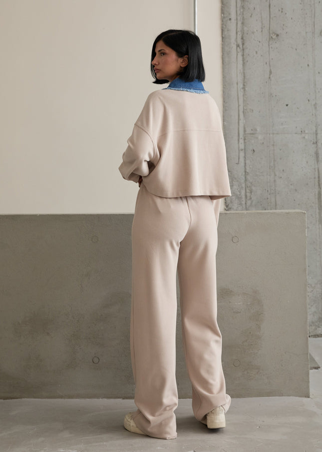 Wide Collar Knitted Sweatsuit