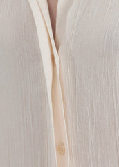 Gaiia Belted White Shirt Dress - Beige