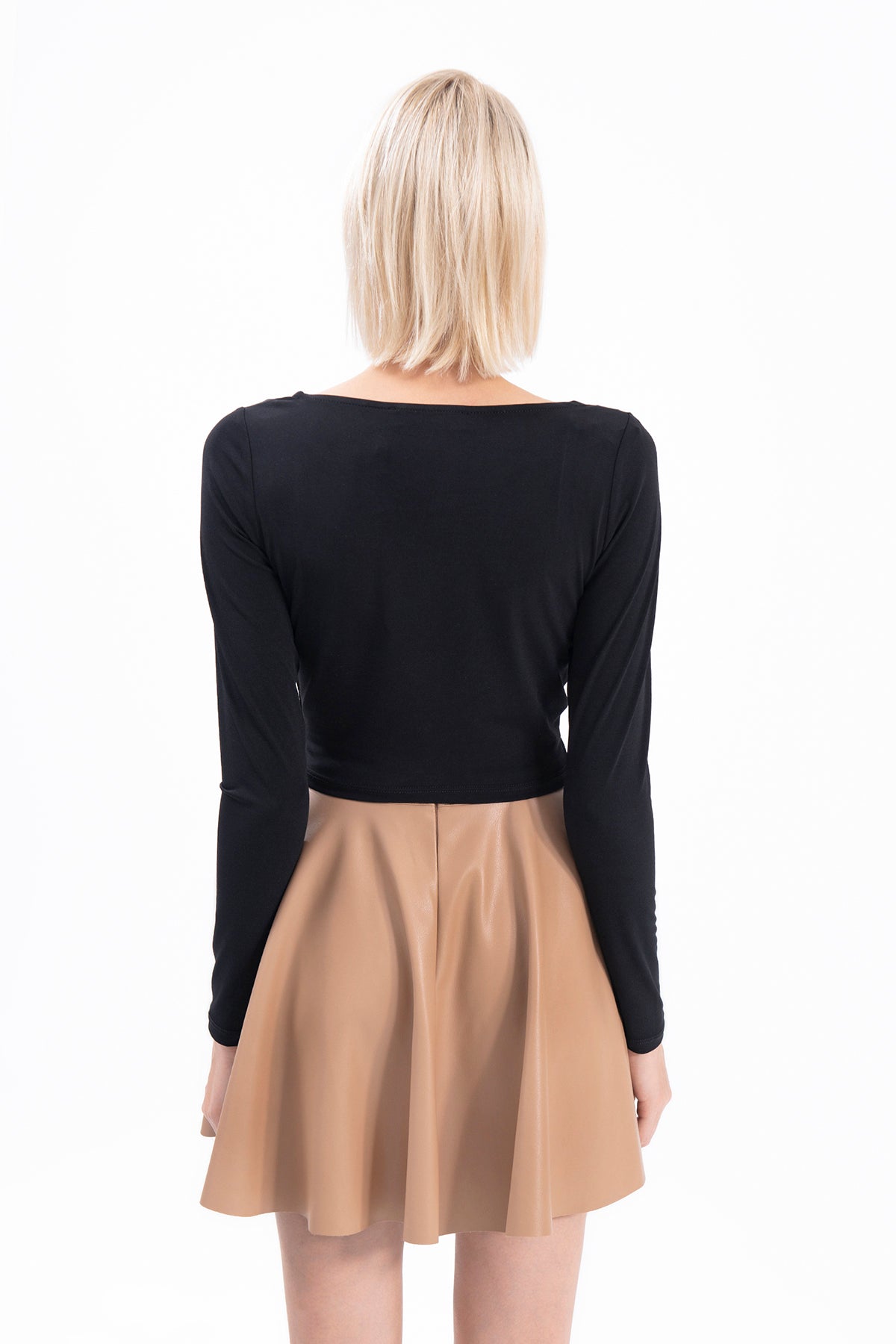 Gaiia Black Long Sleeve Crop Top