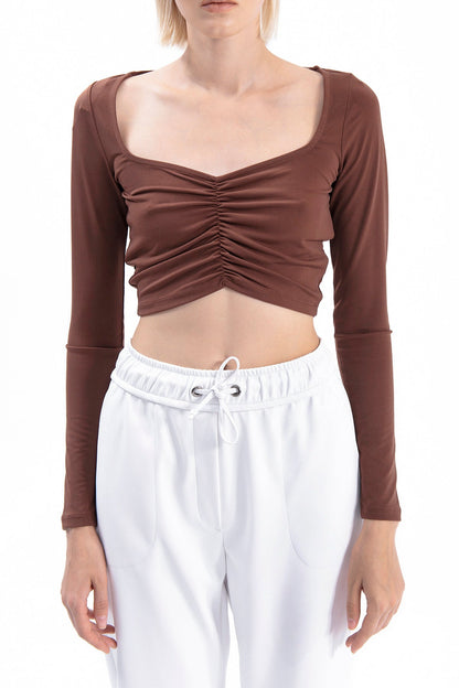 Gaiia Black Long Sleeve Crop Top