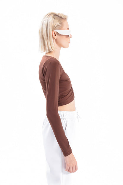 Gaiia Black Long Sleeve Crop Top