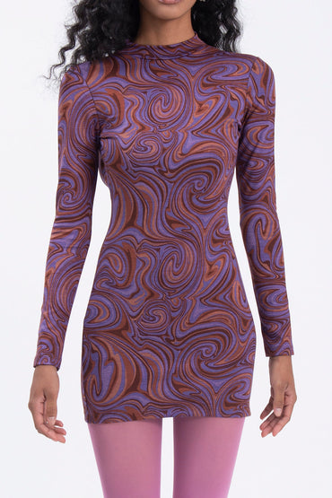 Gaiia Open Back Mini Dress - Purple