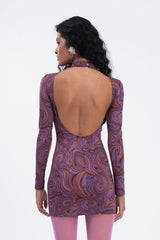 Gaiia Open Back Mini Dress - Purple
