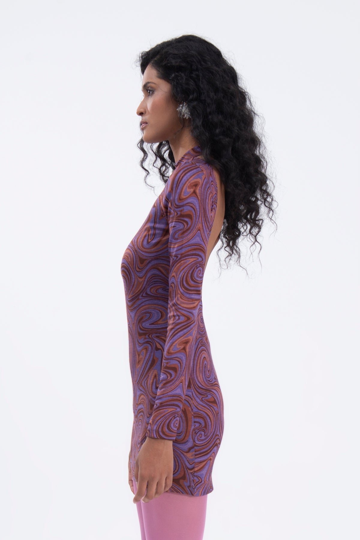 Gaiia Open Back Mini Dress - Purple