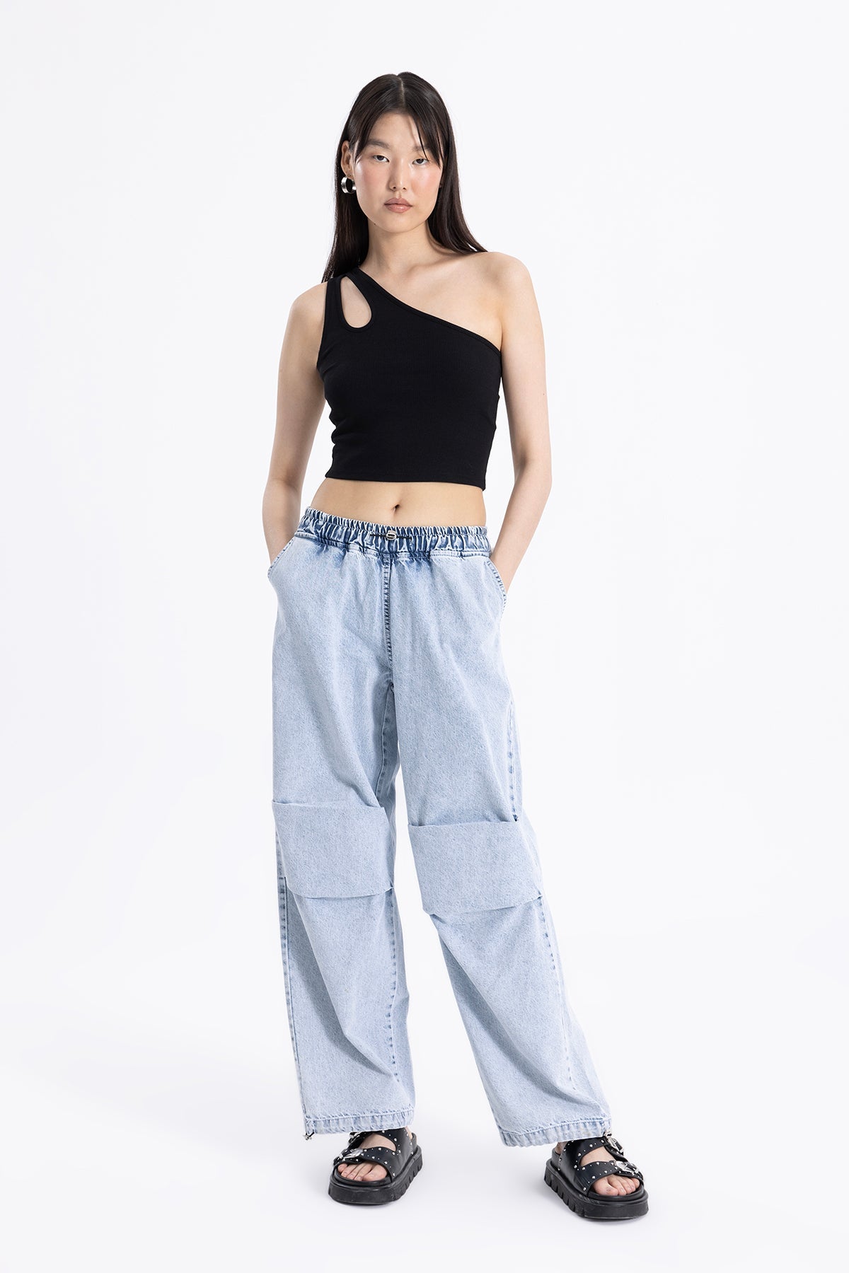 Gaiia Women Blue Wide Leg Jeans