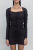 Women Ruched Square-Neck Bodycon Dress