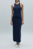 Navy Halter Neck Midi Pencil Dress