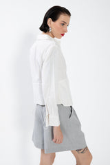 Gaiia White Darted Poplin Shirt
