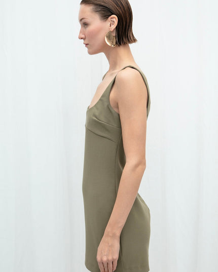 Fitted Square-Neck Dress