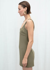 Gaiia Fitted Square-Neck Dress