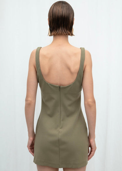 Gaiia Fitted Square-Neck Dress