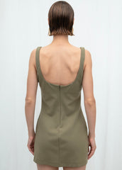 Gaiia Fitted Square-Neck Dress