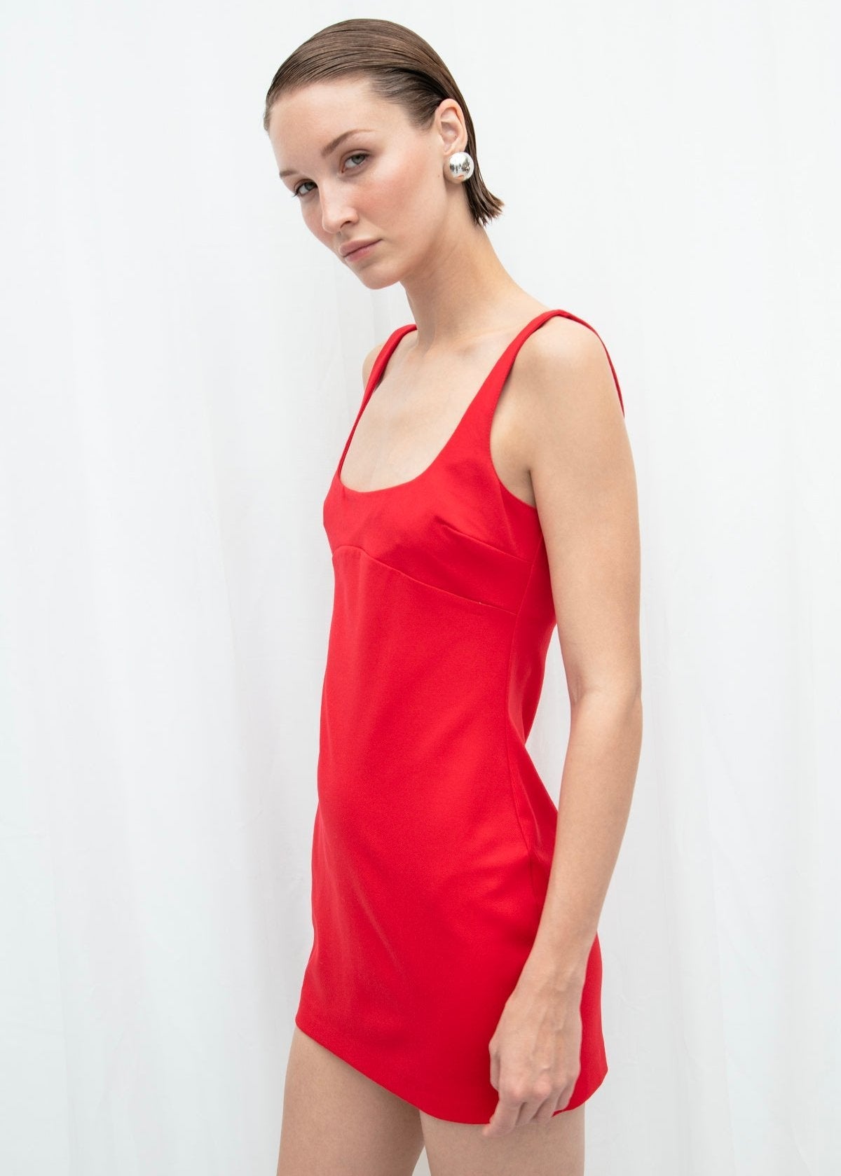 Gaiia Fitted Square-Neck Dress