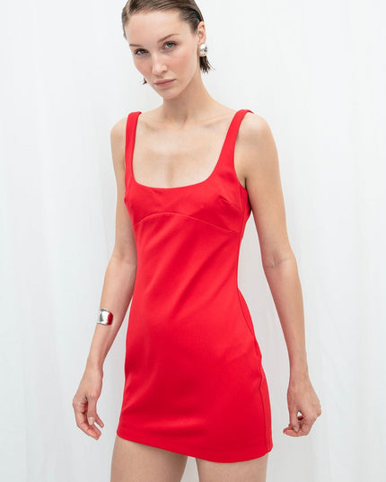 Fitted Square-Neck Dress