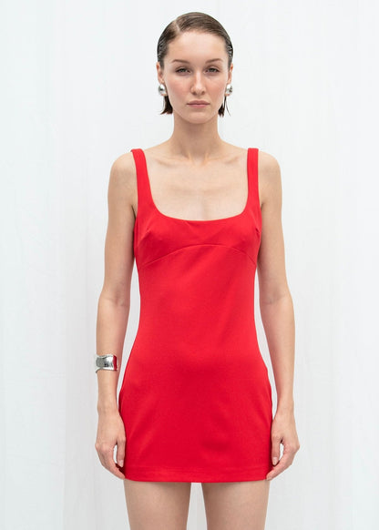 Gaiia Fitted Square-Neck Dress