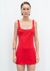 Gaiia Fitted Square-Neck Dress