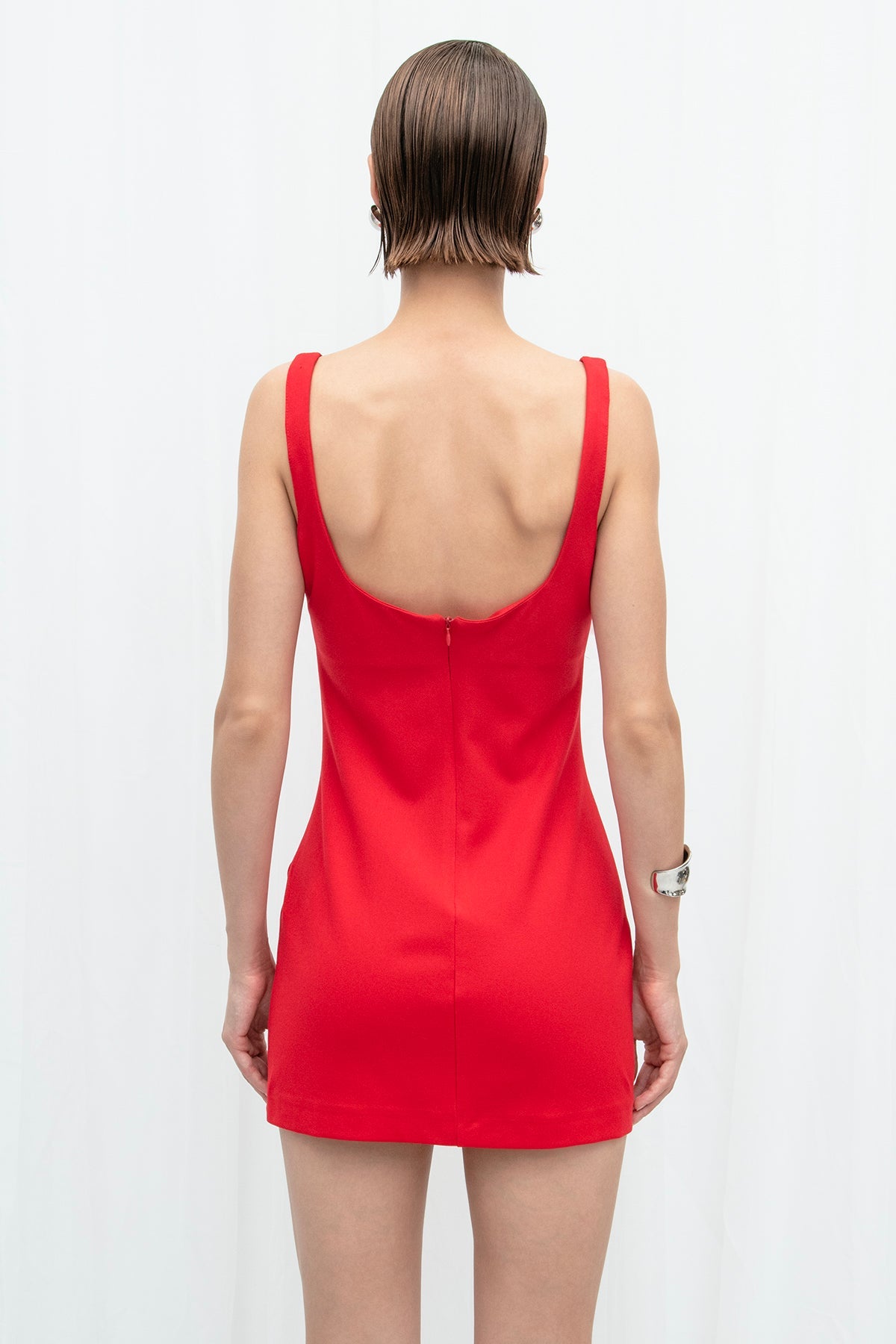 Gaiia Fitted Square-Neck Dress