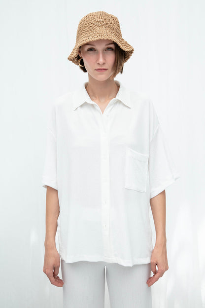 Gaiia Panelled Oversized Viscose Shirt