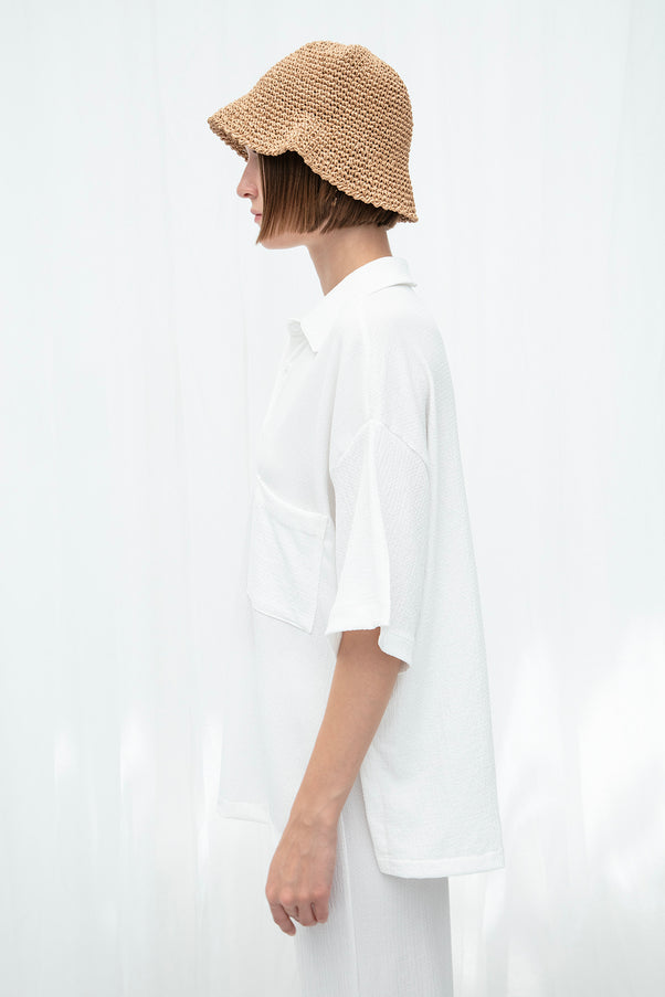 Panelled Oversized Viscose Shirt