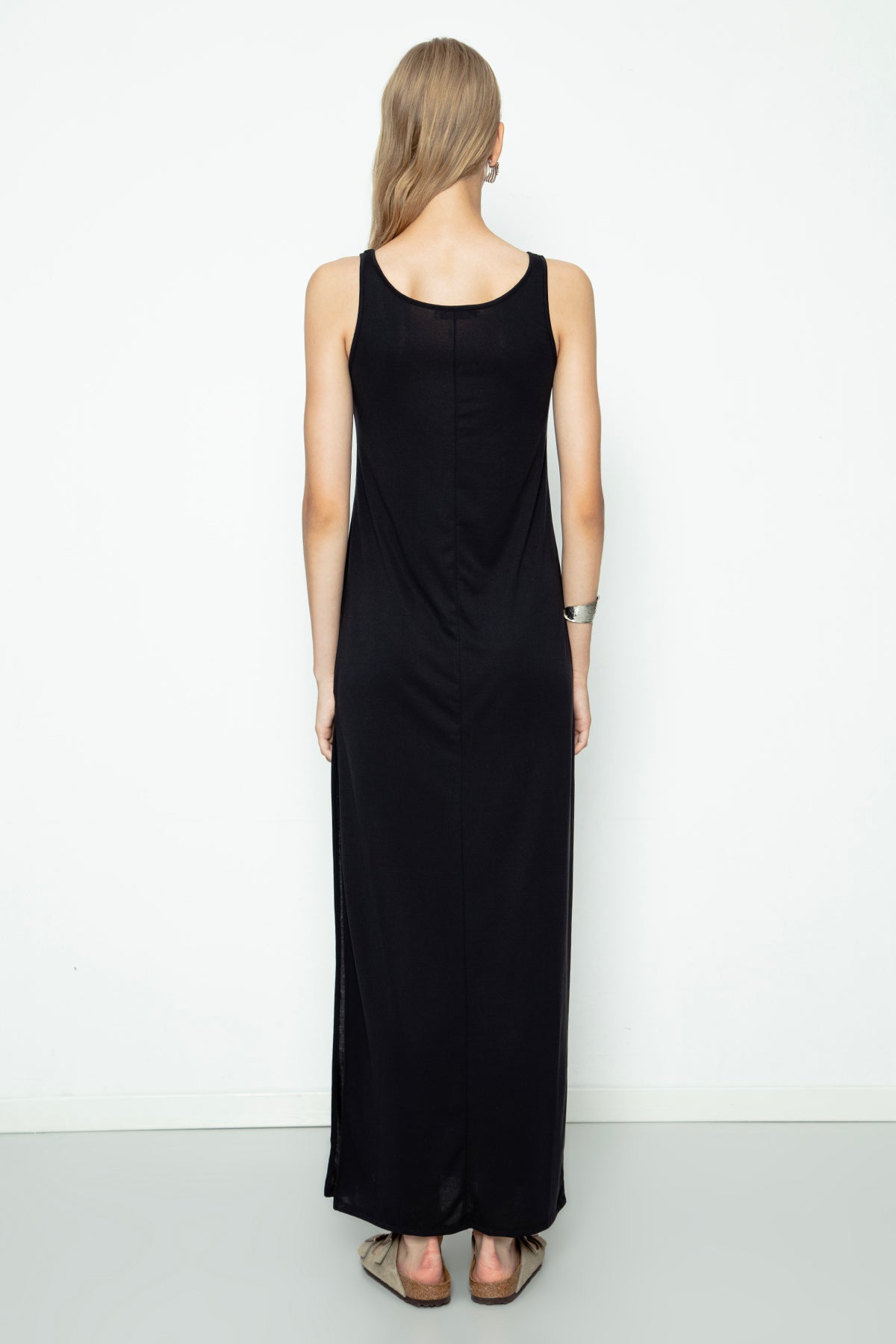 Gaiia Maxi Dress With Slit - Black