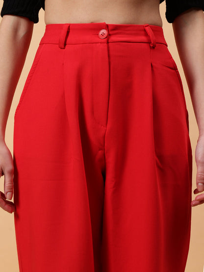 Gaiia Pleated Carrot Trousers