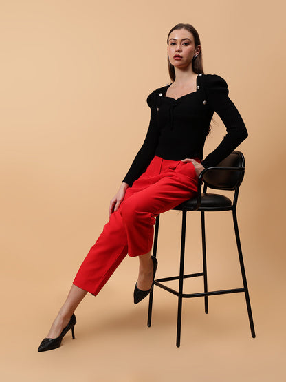 Gaiia Pleated Carrot Trousers