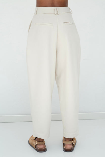 Gaiia Pleated Carrot Trousers