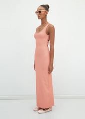 Gaiia Salmon Sleeveless Midi Pencil Dress