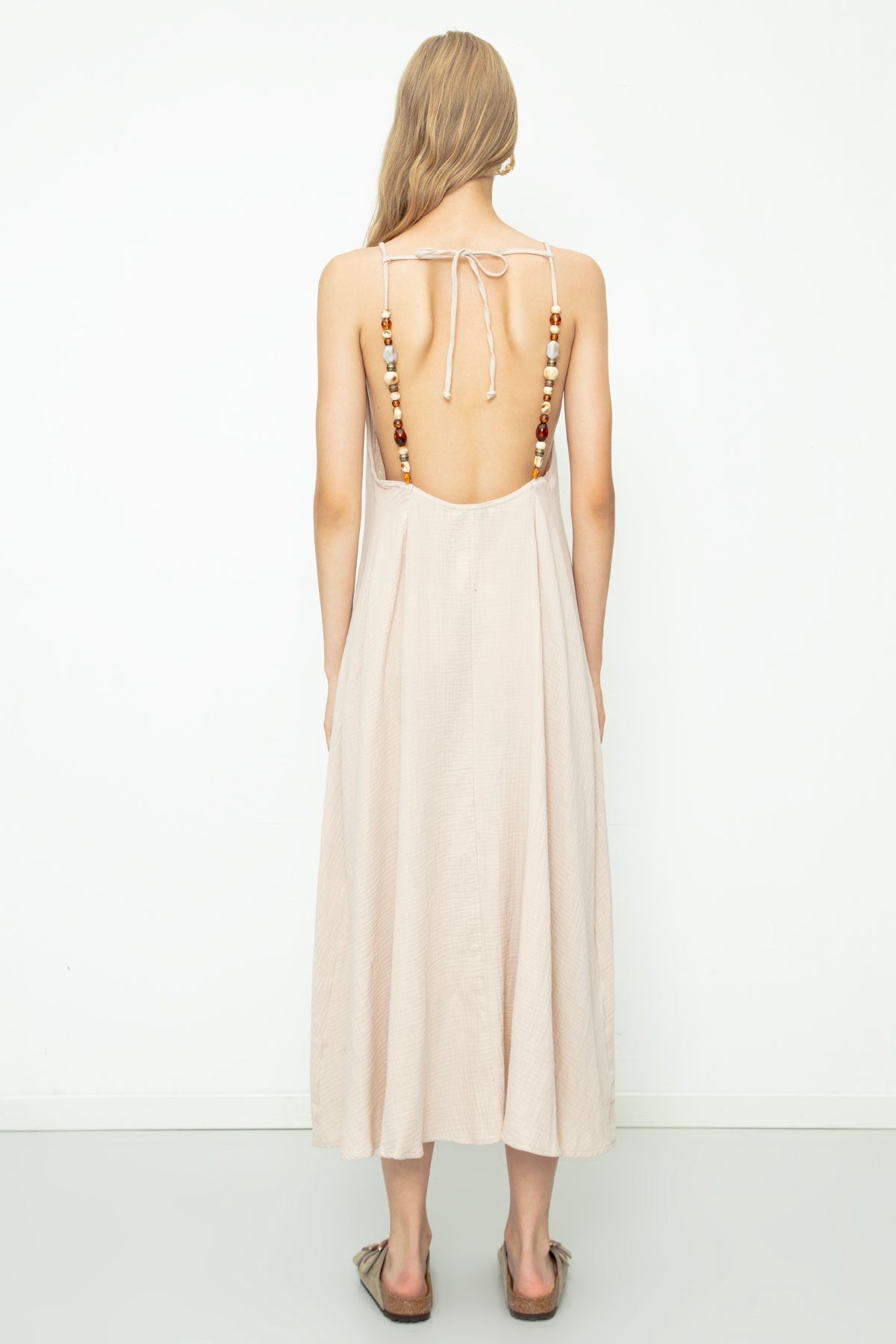 Gaiia Cotton Beaded Maxi Dress