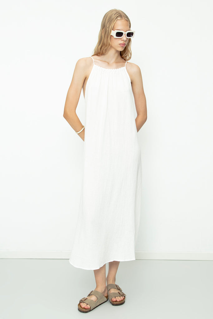 Cotton Beaded Maxi Dress