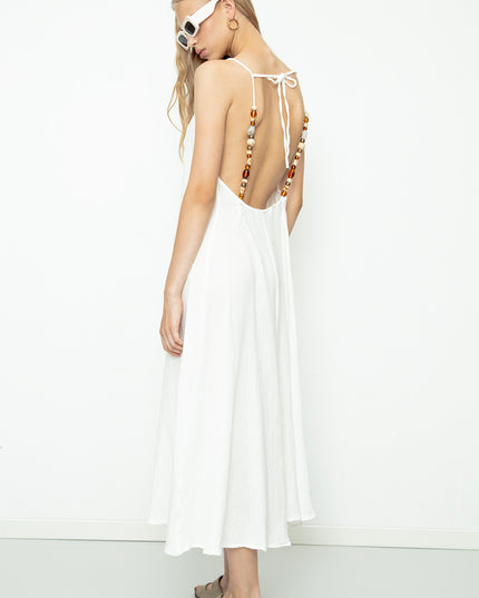 Cotton Beaded Maxi Dress